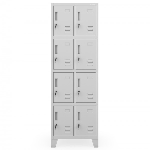 Szafka socjalna 8-skrytkowa Robert 2 Plus, 55,9x45x172 cm, szara