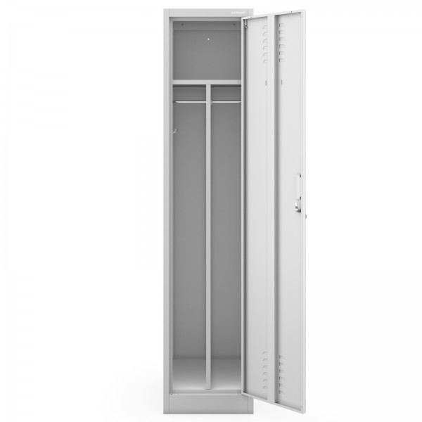 Szafka ubraniowa BHP z przegrodą Kacper 1 Plus, 40x50x180 cm, szara