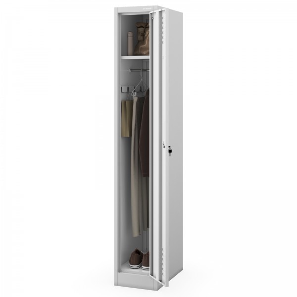 Metalowa szafka pracownicza, ubraniowa Kacper II 1 Plus, 30x50x180 cm, szara