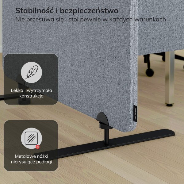 Parawan akustyczny Sadie, kolor Moon Dust, rozmiar 240/145 cm