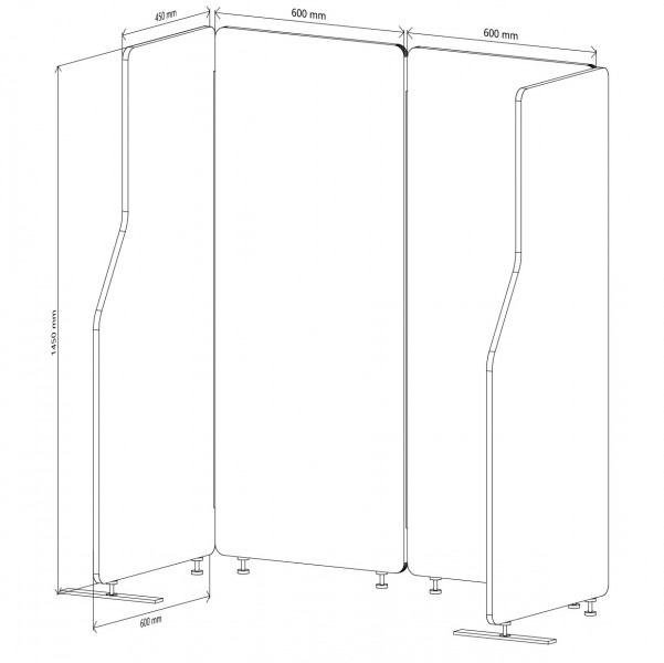 Parawan akustyczny Sadie, kolor Moon Dust, rozmiar 240/145 cm