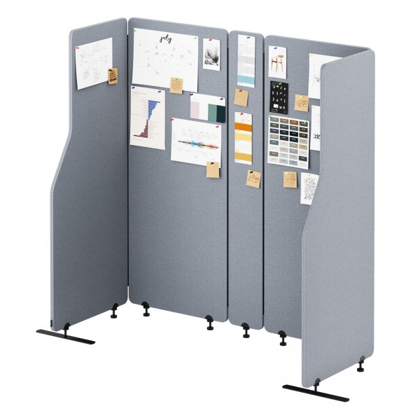 Przegroda biurowa akustyczna Sadie, kolor Moon Dust, rozmiar 260/145 cm