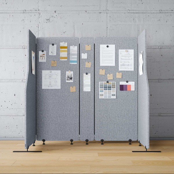 Przegroda biurowa akustyczna Sadie, kolor Moon Dust, rozmiar 260/145 cm