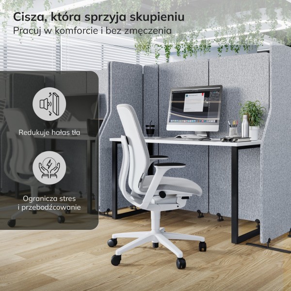 Ścianka działowa akustyczna Sadie, kolor Moon Dust, rozmiar 280/145 cm