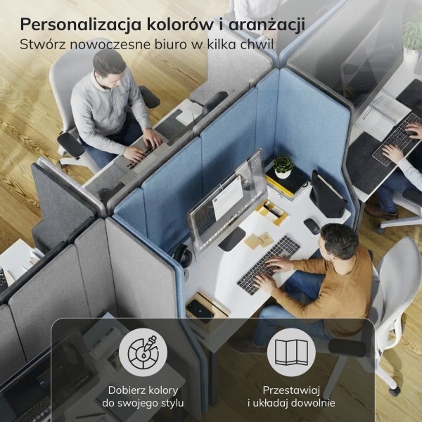 Ścianka działowa akustyczna Sadie, kolor Moon Dust, rozmiar 280/145 cm