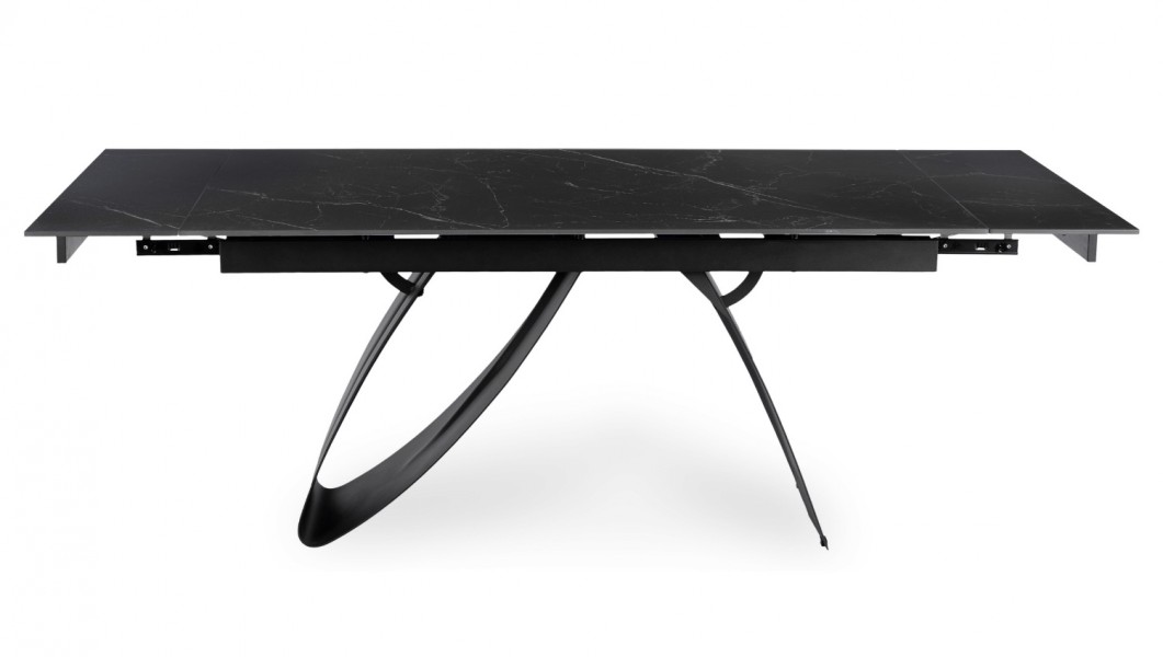 Ceramiczny stół z funkcją rozkładania Devon 160-220 cm, czarny marmur/czarny