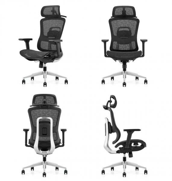 Ergonomiczny fotel biurowy Homer S z wieszakiem, zgodny z normą BHP