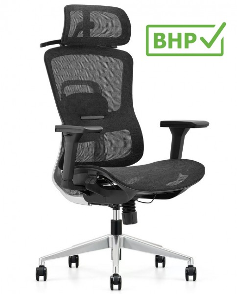 Ergonomiczny fotel biurowy Homer S z wieszakiem, zgodny z normą BHP