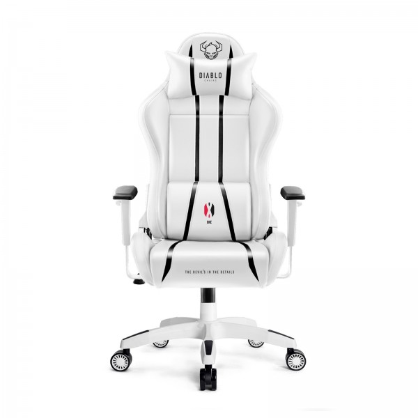 Fotel gamingowy młodzieżowy Diablo X-One 2.0 Small Size, kolor biało-czarny