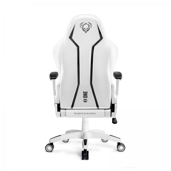Fotel gamingowy młodzieżowy Diablo X-One 2.0 Small Size, kolor biało-czarny