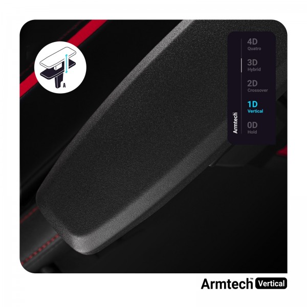 Fotel gamingowy młodzieżowy Diablo X-One 2.0 Small Size, kolor czarno-czerwony