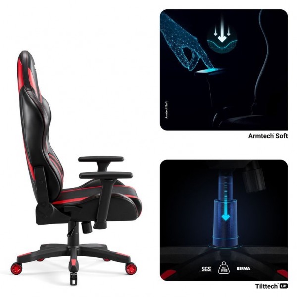 Fotel gamingowy dla młodzieży Diablo X-Horn 2.0 Small Size, kolor czarno-czerwony