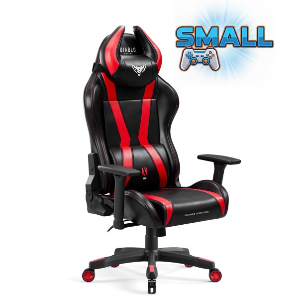 Fotel gamingowy dla młodzieży Diablo X-Horn 2.0 Small Size, kolor czarno-czerwony