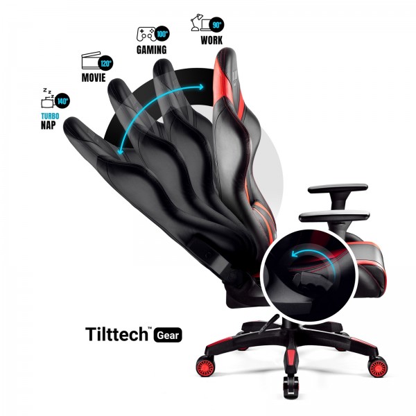 Fotel gamingowy dla młodzieży Diablo X-Horn 2.0 Small Size, kolor czarno-czerwony