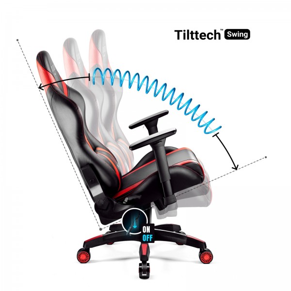 Fotel gamingowy dla młodzieży Diablo X-Horn 2.0 Small Size, kolor czarno-czerwony