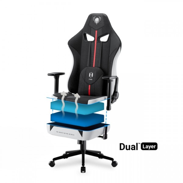 Fotel do grania dla młodzieży Diablo X-Player 2.0 Small Size, kolor biało-czarny