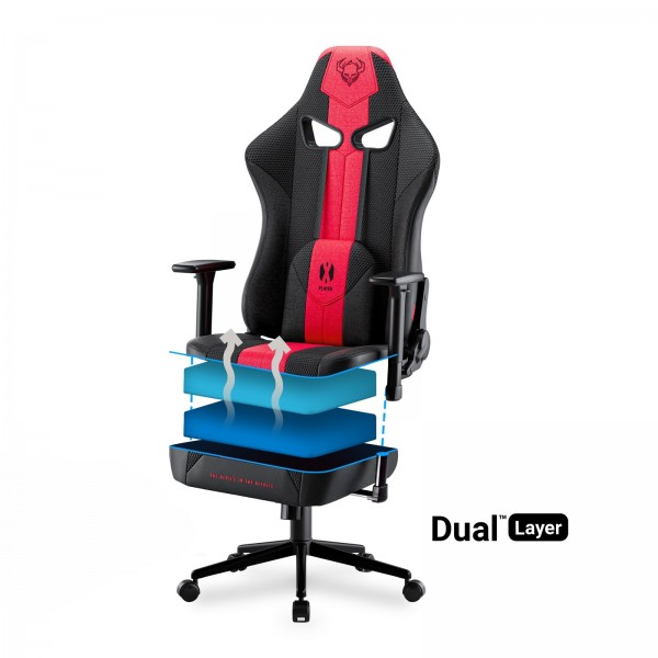 Fotel do grania dla młodzieży Diablo X-Player 2.0 Small Size, karmazynowo-antracytowy