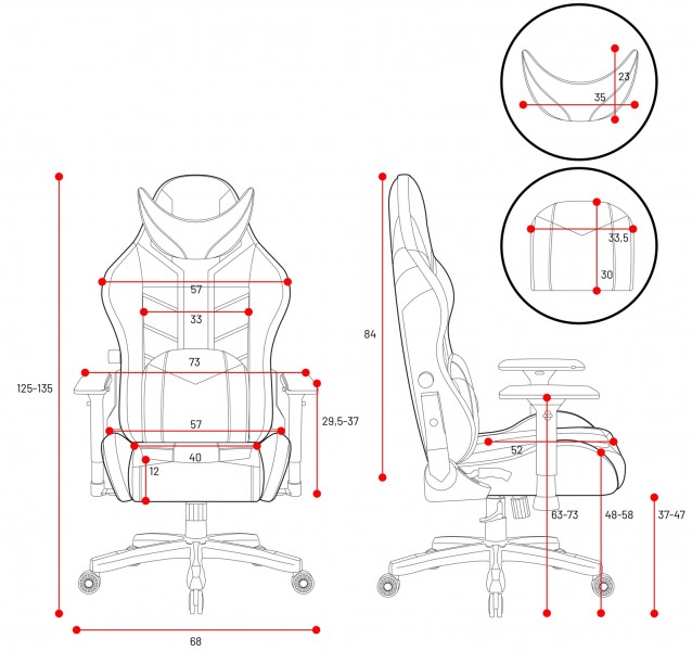 Fotel do grania Diablo X-Ray 2.0 Normal Size, kolor biało-różowy
