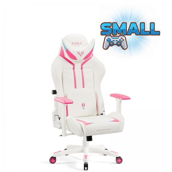 Krzesło gamingowe dla nastolatki Diablo X-Ray 2.0 Small Size, kolor biało-różowy