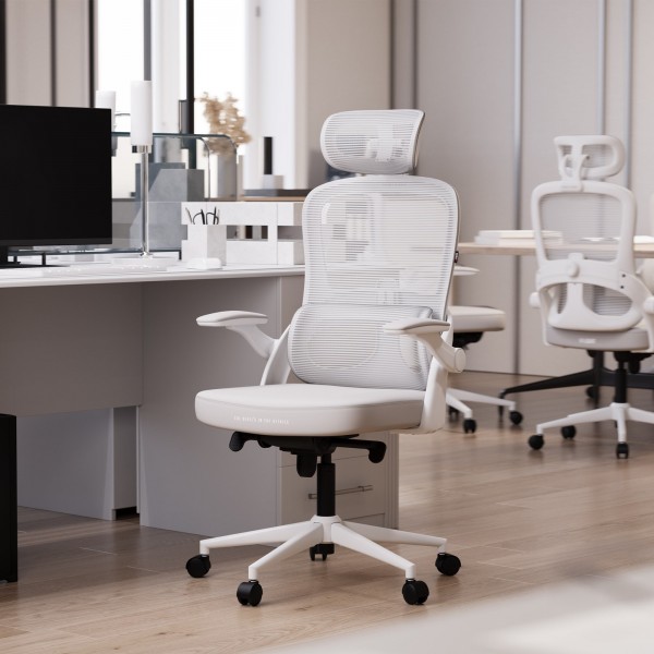 Ergonomiczny fotel do pracy w biurze Diablo V-Light, jasny szary