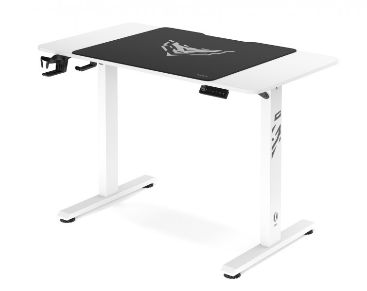 Biurko gamingowe z regulacją wysokości Diablo X-Tensio 110 cm, kolor biały