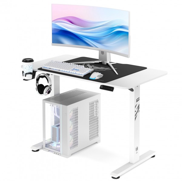Biurko gamingowe z regulacją wysokości Diablo X-Tensio 110 cm, kolor biały