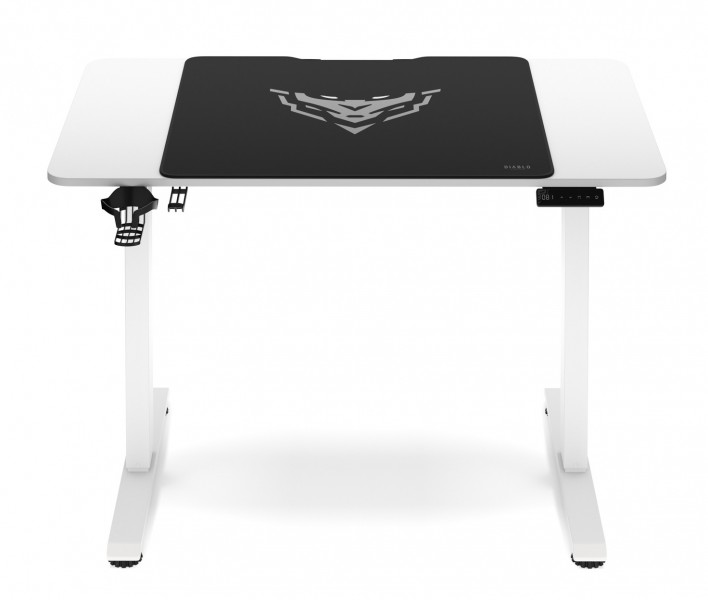 Biurko gamingowe z regulacją wysokości Diablo X-Tensio 110 cm, kolor biały