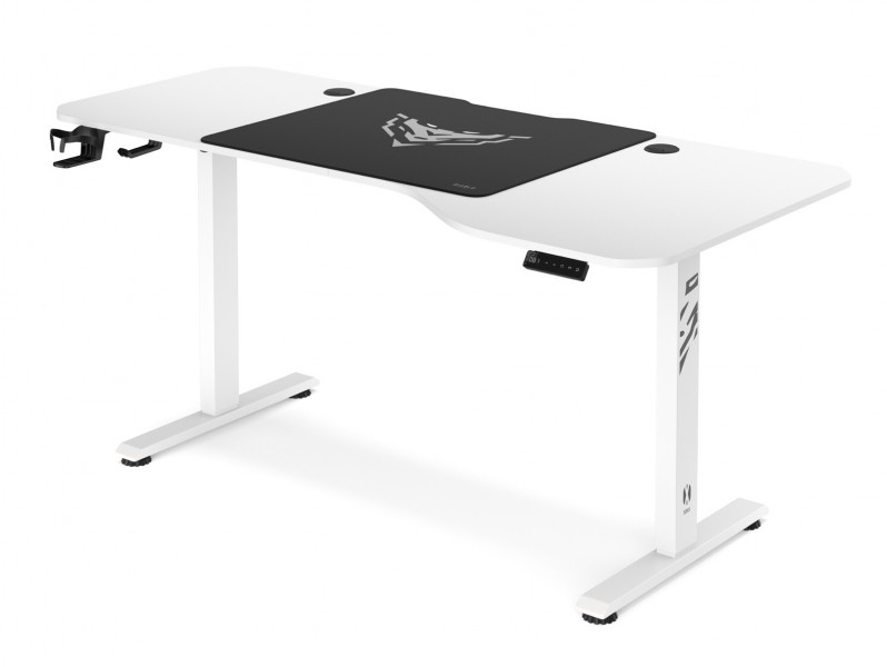 Biurko gamingowe z regulacją wysokości Diablo X-Tensio 160 cm, kolor biały