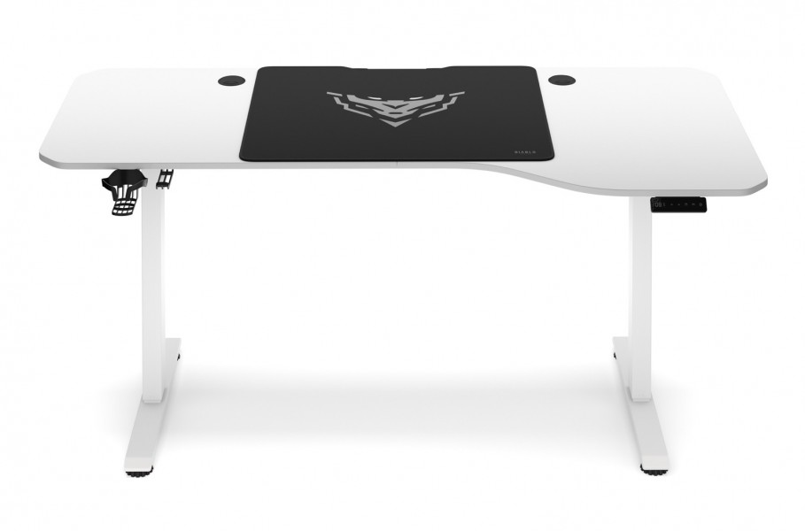 Biurko gamingowe z regulacją wysokości Diablo X-Tensio 160 cm, kolor biały