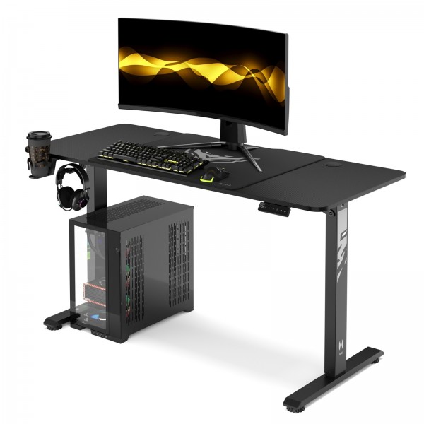 Biurko gamingowe elektryczne Diablo X-Tensio 140 cm, kolor czarny carbon