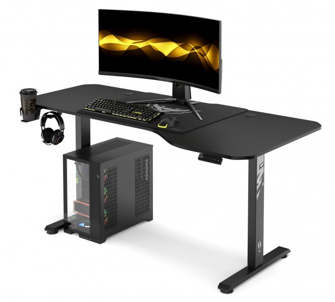 Biurko gamingowe elektryczne Diablo X-Tensio 160 cm, kolor czarny carbon