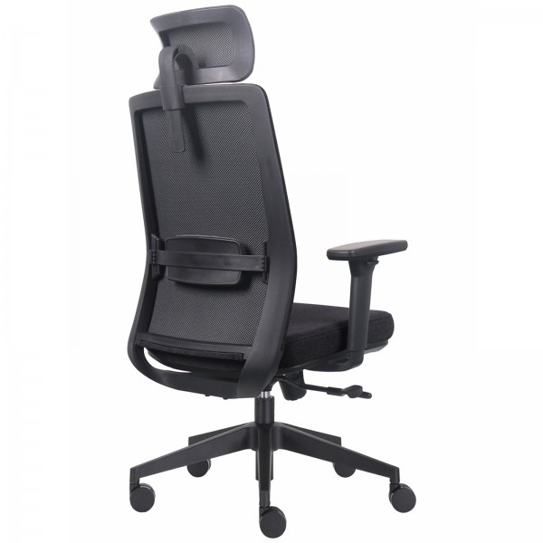 Ergonomiczny fotel biurowy materiałowy Prospero, zgodny z normą BHP