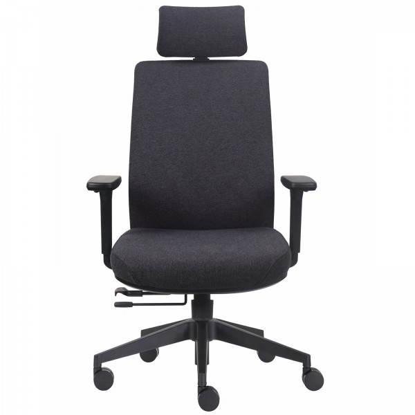 Ergonomiczny fotel biurowy materiałowy Prospero, zgodny z normą BHP