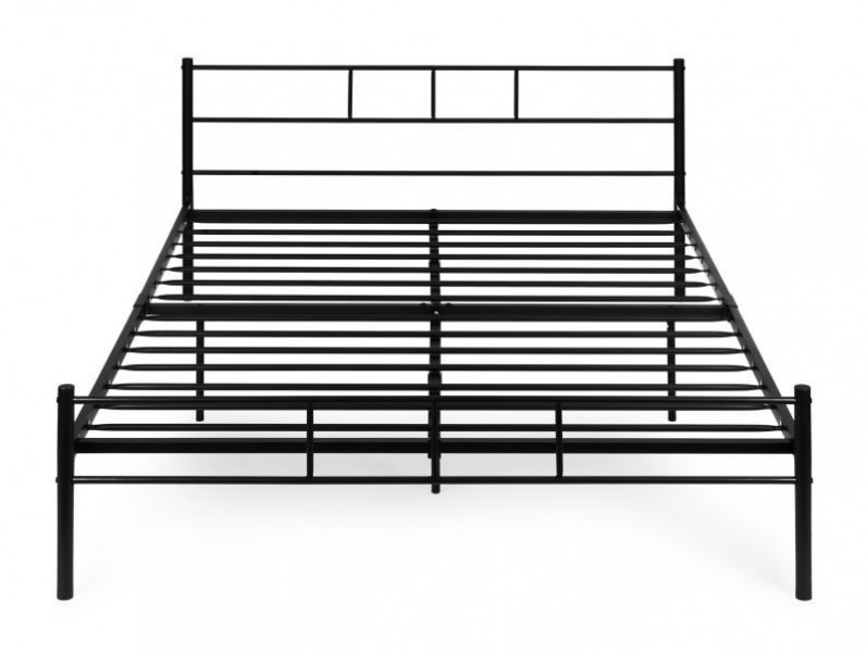 Czarne łóżko metalowe, dwuosobowe Kingsley 65A, 140x200 cm
