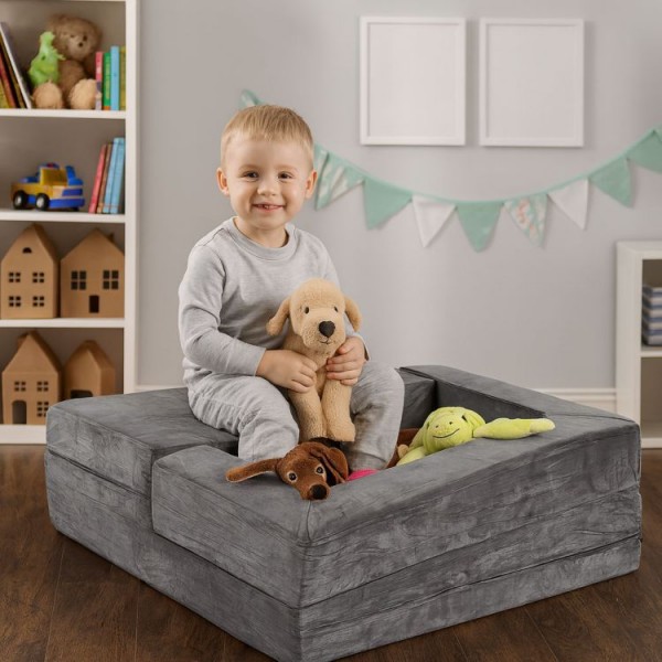 Modułowa sofa piankowa, dziecięca Twino, kolor szary