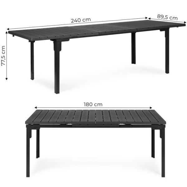 Stół ogrodowy Caprila rozkładany 180-240 cm, kolor szary
