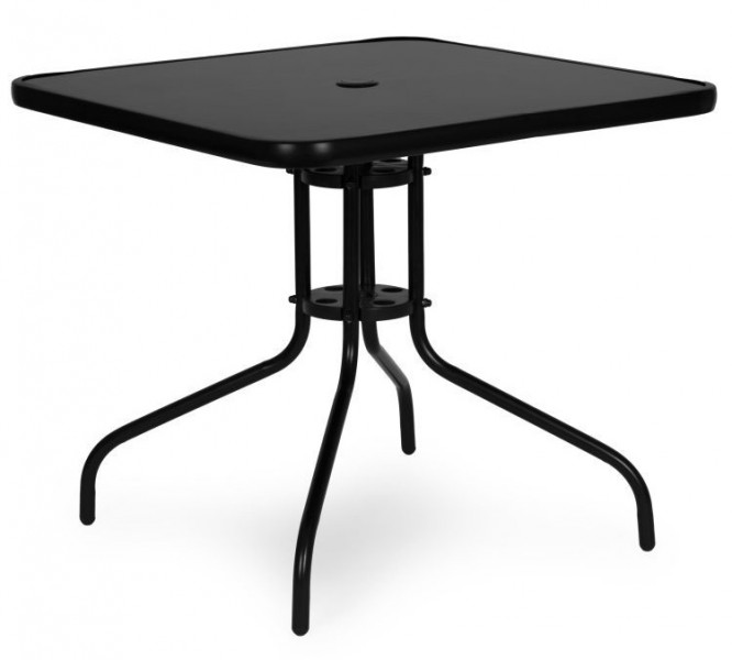 Stolik ogrodowy, balkonowy 80 cm Torello 073A, czarny, kwadratowy