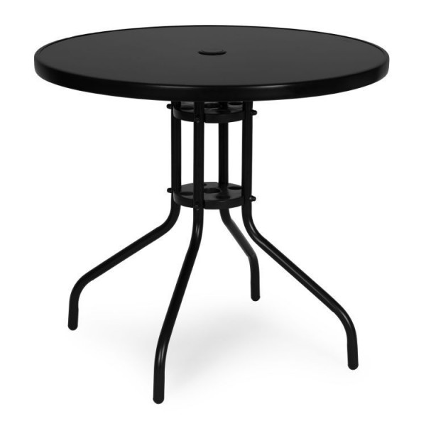 Stolik ogrodowy, balkonowy 80 cm Torello 072, czarny, okrągły