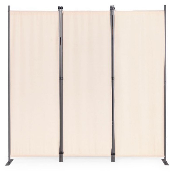 Parawan ogrodowy składany AW-022, 167x164 cm, 3-panelowy, kolor beżowy