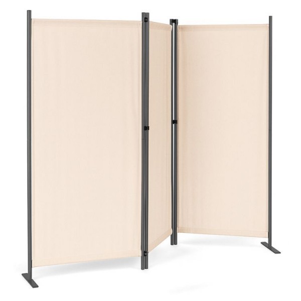 Parawan ogrodowy składany AW-022, 167x164 cm, 3-panelowy, kolor beżowy