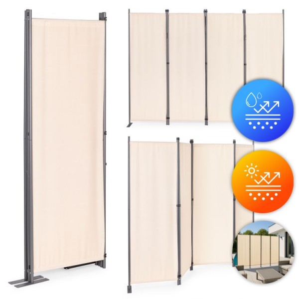 Parawan ogrodowy składany AW-022, 167x216 cm, 4-panelowy, kolor beżowy