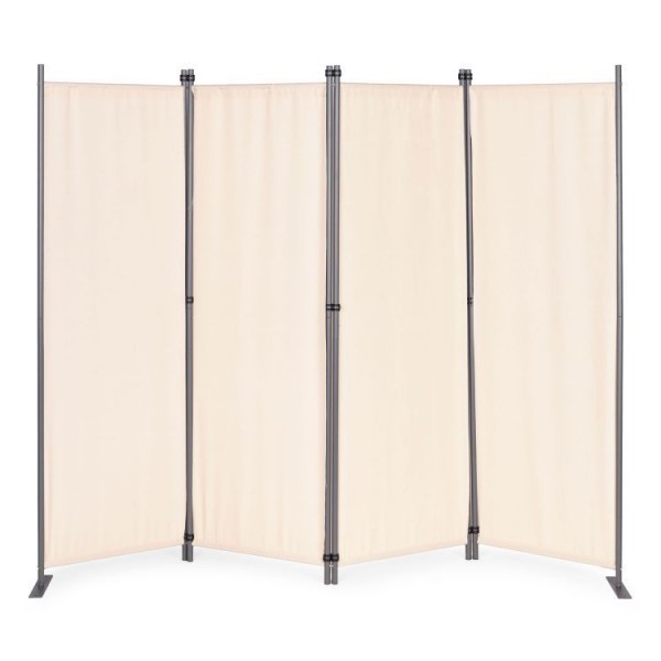 Parawan ogrodowy składany AW-022, 167x216 cm, 4-panelowy, kolor beżowy