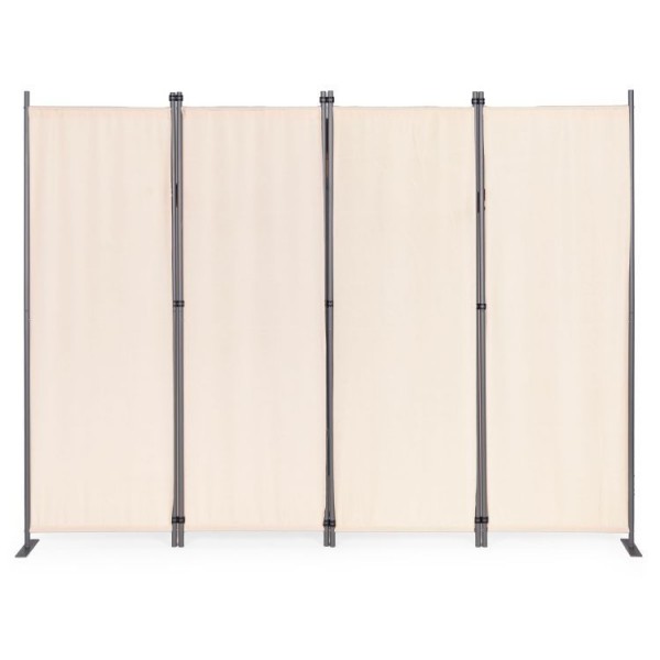 Parawan ogrodowy składany AW-022, 167x216 cm, 4-panelowy, kolor beżowy