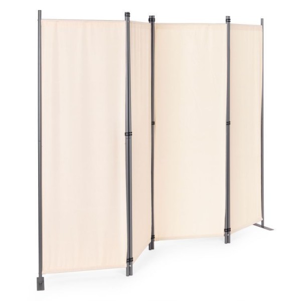 Parawan ogrodowy składany AW-022, 167x216 cm, 4-panelowy, kolor beżowy