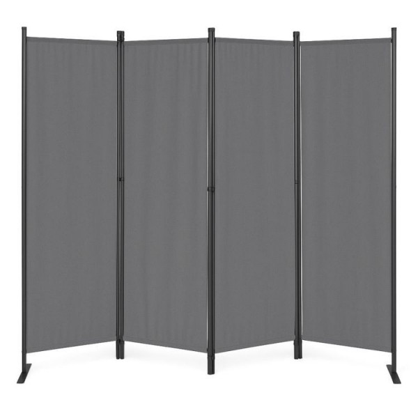 Parawan ogrodowy składany AW-022, 167x216 cm, 4-panelowy, kolor szary