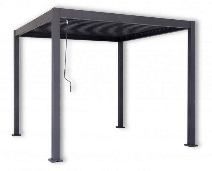 Pergola ogrodowa lamelowa 3x3 m antracyt XT-3653S regulowany dach