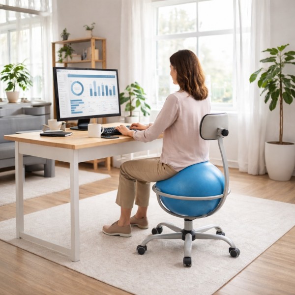 Krzesło ergonomiczne z piłką BIO-VITA, krzesło do aktywnego siedzenia przy biurku