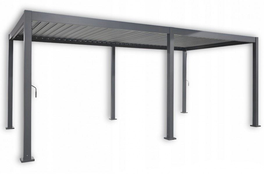 Pergola ogrodowa lamelowa 3x6 m antracyt XT-3652 regulowany dach