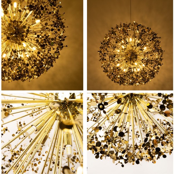 Designerska lampa wisząca Monete 50, złota