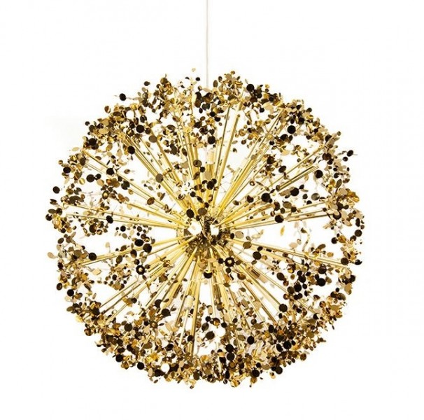Designerska lampa wisząca Monete 50, złota
